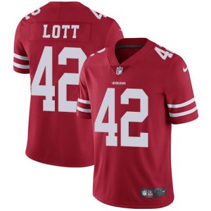 Outstanding 49ers #42 Ronnie Lott Red Team Color Youth Stitched NFL Vapor Untouchable Limited Jersey