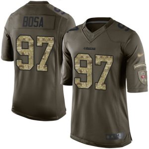 Outstanding 49ers #97 Nick Bosa Green Youth Stitched NFL Limited 2015 Salute to Service Jersey