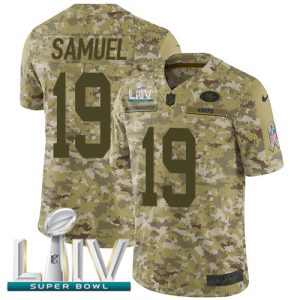Impressive 49ers #19 Deebo Samuel Camo Super Bowl LIV 2020 Youth Stitched NFL Limited 2018 Salute To Service Jersey