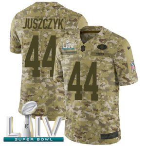 Amazing 49ers #44 Kyle Juszczyk Camo Super Bowl LIV 2020 Youth Stitched NFL Limited 2018 Salute To Service Jersey