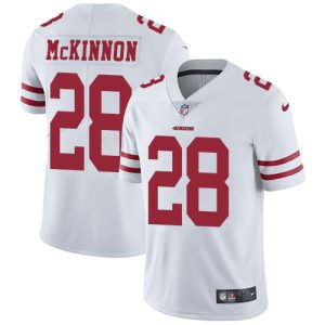 Amazing 49ers #28 Jerick McKinnon White Youth Stitched NFL Vapor Untouchable Limited Jersey