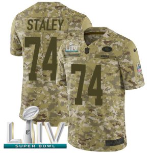 Exceptional 49ers #74 Joe Staley Camo Super Bowl LIV 2020 Youth Stitched NFL Limited 2018 Salute To Service Jersey