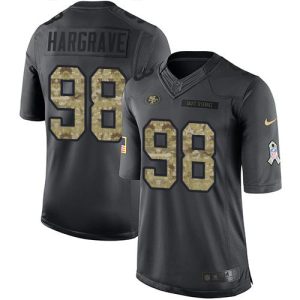 High - quality 49ers #98 Javon Hargrave Black Youth Stitched NFL Limited 2016 Salute to Service Jersey