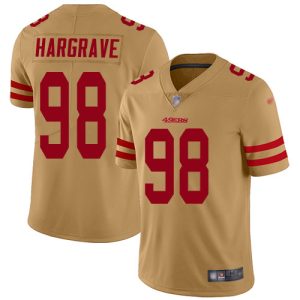 High - quality 49ers #98 Javon Hargrave Black Gold Youth Stitched NFL Limited Inverted Legend Jersey