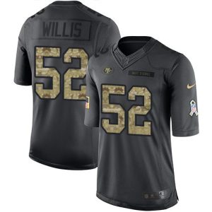 Impressive 49ers #52 Patrick Willis Black Youth Stitched NFL Limited 2016 Salute to Service Jersey
