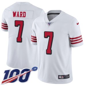 Exceptional 49ers #7 Charvarius Ward White Rush Youth Stitched NFL Limited 100th Season Jersey