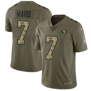 Amazing 49ers #7 Charvarius Ward Olive/Camo Youth Stitched NFL Limited 2017 Salute To Service Jersey