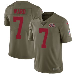Premium 49ers #7 Charvarius Ward Olive Youth Stitched NFL Limited 2017 Salute to Service Jersey