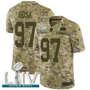 Impressive 49ers #97 Nick Bosa Camo Super Bowl LIV 2020 Youth Stitched NFL Limited 2018 Salute To Service Jersey