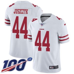 Superb 49ers #44 Kyle Juszczyk White Youth Stitched NFL 100th Season Vapor Limited Jersey