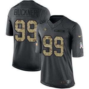 Premium 49ers #99 DeForest Buckner Black Youth Stitched NFL Limited 2016 Salute to Service Jersey