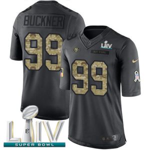 High - quality 49ers #99 DeForest Buckner Black Super Bowl LIV 2020 Youth Stitched NFL Limited 2016 Salute to Service Jersey
