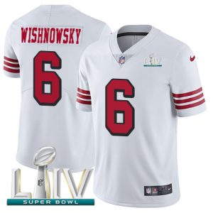 Premium 49ers #6 Mitch Wishnowsky White Super Bowl LIV 2020 Rush Youth Stitched NFL Vapor Untouchable Limited Jersey