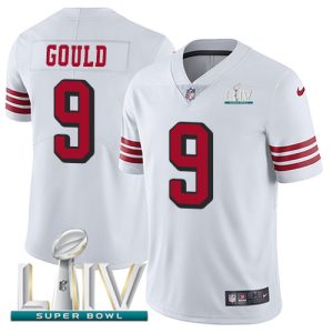 Outstanding 49ers #9 Robbie Gould White Super Bowl LIV 2020 Rush Youth Stitched NFL Vapor Untouchable Limited Jersey