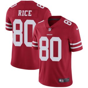Premium 49ers #80 Jerry Rice Red Team Color Youth Stitched NFL Vapor Untouchable Limited Jersey