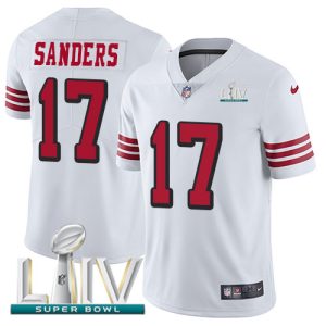 Amazing 49ers #17 Emmanuel Sanders White Super Bowl LIV 2020 Rush Youth Stitched NFL Vapor Untouchable Limited Jersey