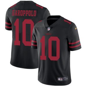 Premium 49ers #10 Jimmy Garoppolo Black Alternate Youth Stitched NFL Vapor Untouchable Limited Jersey