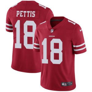 High - quality 49ers #18 Dante Pettis Red Team Color Youth Stitched NFL Vapor Untouchable Limited Jersey