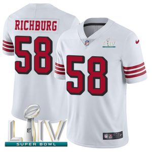 Delightful 49ers #58 Weston Richburg White Super Bowl LIV 2020 Rush Youth Stitched NFL Vapor Untouchable Limited Jersey