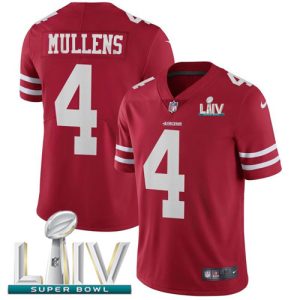 Exceptional 49ers #4 Nick Mullens Red Super Bowl LIV 2020 Team Color Youth Stitched NFL Vapor Untouchable Limited Jersey
