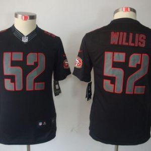 Amazing 49ers #52 Patrick Willis Black Impact Youth Stitched NFL Limited Jersey