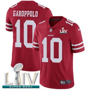 Delightful 49ers #10 Jimmy Garoppolo Red Super Bowl LIV 2020 Team Color Youth Stitched NFL Vapor Untouchable Limited Jersey