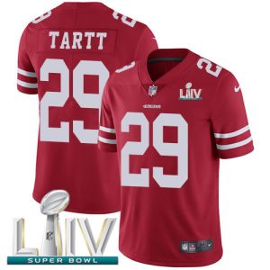 Exceptional 49ers #29 Jaquiski Tartt Red Super Bowl LIV 2020 Team Color Youth Stitched NFL Vapor Untouchable Limited Jersey