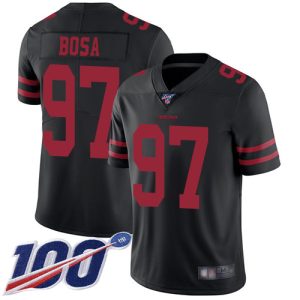 Amazing 49ers #97 Nick Bosa Black Alternate Youth Stitched NFL 100th Season Vapor Limited Jersey