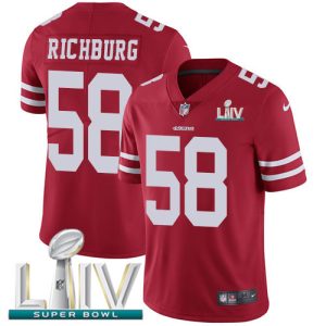 Premium 49ers #58 Weston Richburg Red Super Bowl LIV 2020 Team Color Youth Stitched NFL Vapor Untouchable Limited Jersey