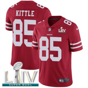 Exceptional 49ers #85 George Kittle Red Super Bowl LIV 2020 Team Color Youth Stitched NFL Vapor Untouchable Limited Jersey