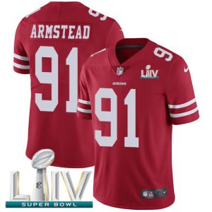 Exceptional 49ers #91 Arik Armstead Red Super Bowl LIV 2020 Team Color Youth Stitched NFL Vapor Untouchable Limited Jersey