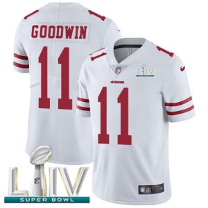 Premium 49ers #11 Marquise Goodwin White Super Bowl LIV 2020 Youth Stitched NFL Vapor Untouchable Limited Jersey