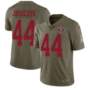 Finest 49ers #44 Kyle Juszczyk Olive Youth Stitched NFL Limited 2017 Salute to Service Jersey