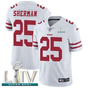 Exceptional 49ers #25 Richard Sherman White Super Bowl LIV 2020 Youth Stitched NFL Vapor Untouchable Limited Jersey