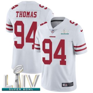 Outstanding 49ers #94 Solomon Thomas White Super Bowl LIV 2020 Youth Stitched NFL Vapor Untouchable Limited Jersey