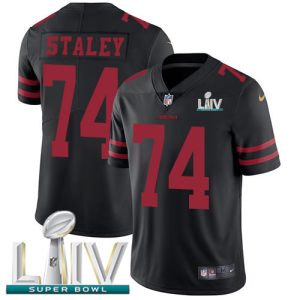 Finest 49ers #74 Joe Staley Black Super Bowl LIV 2020 Alternate Youth Stitched NFL Vapor Untouchable Limited Jersey