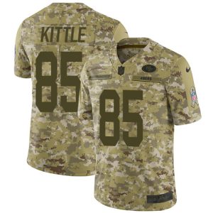 High - quality 49ers #85 George Kittle Camo Youth Stitched NFL Limited 2018 Salute to Service Jersey