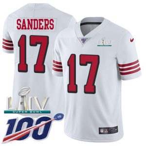 High - quality 49ers #17 Emmanuel Sanders White Super Bowl LIV 2020 Rush Youth Stitched NFL Limited 100th Season Jersey