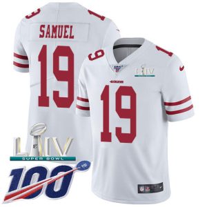 Delightful 49ers #19 Deebo Samuel White Super Bowl LIV 2020 Youth Stitched NFL 100th Season Vapor Limited Jersey