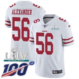 Delightful 49ers #56 Kwon Alexander White Super Bowl LIV 2020 Youth Stitched NFL 100th Season Vapor Limited Jersey