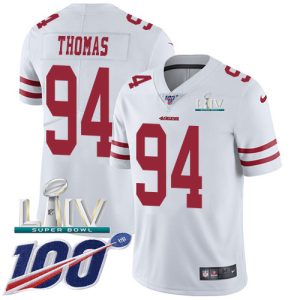 Impressive 49ers #94 Solomon Thomas White Super Bowl LIV 2020 Youth Stitched NFL 100th Season Vapor Limited Jersey