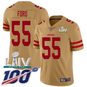 Delightful 49ers #55 Dee Ford Gold Super Bowl LIV 2020 Youth Stitched NFL Limited Inverted Legend 100th Season Jersey