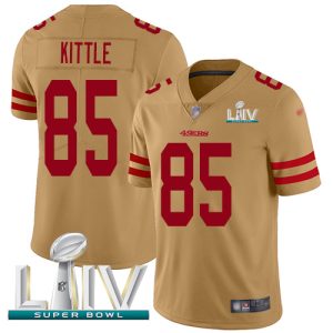 Superb 49ers #85 George Kittle Gold Super Bowl LIV 2020 Youth Stitched NFL Limited Inverted Legend Jersey