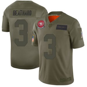 Outstanding 49ers #3 C.J. Beathard Camo Youth Stitched NFL Limited 2019 Salute to Service Jersey