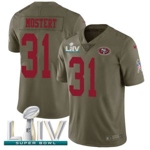 Exceptional 49ers #31 Raheem Mostert Olive Super Bowl LIV 2020 Youth Stitched NFL Limited 2017 Salute To Service Jersey