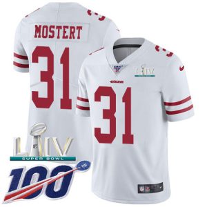 High - quality 49ers #31 Raheem Mostert White Super Bowl LIV 2020 Youth Stitched NFL 100th Season Vapor Untouchable Limited Jersey