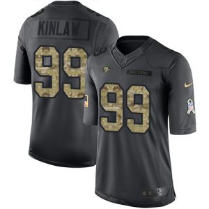 Superb 49ers #99 Javon Kinlaw Black Youth Stitched NFL Limited 2016 Salute to Service Jersey