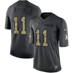 Amazing 49ers #11 Brandon Aiyuk Black Youth Stitched NFL Limited 2016 Salute to Service Jersey