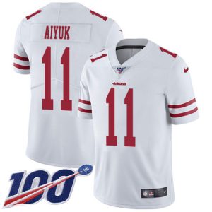 Impressive 49ers #11 Brandon Aiyuk White Youth Stitched NFL 100th Season Vapor Untouchable Limited Jersey