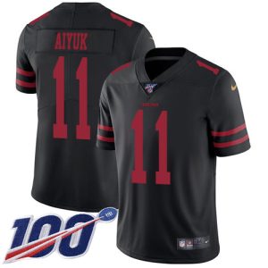 Delightful 49ers #11 Brandon Aiyuk Black Alternate Youth Stitched NFL 100th Season Vapor Untouchable Limited Jersey